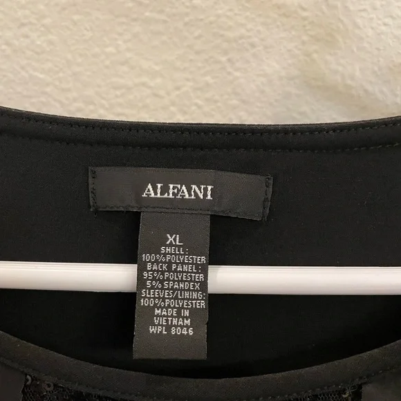 Alfani Black Sequin Chiffon Top - Picture 3 of 4